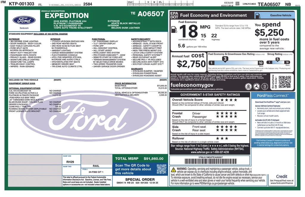 New 2026 Black Ford Platinum image 15