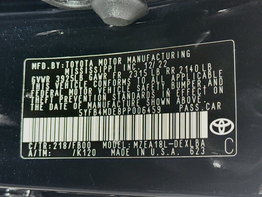 Used 2023 Midnight Black Metallic Toyota LE image 35