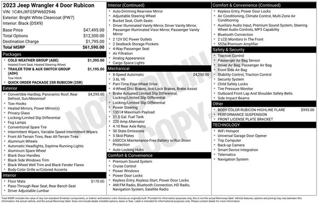 Used 2023 White/off-white Jeep Rubicon image 10