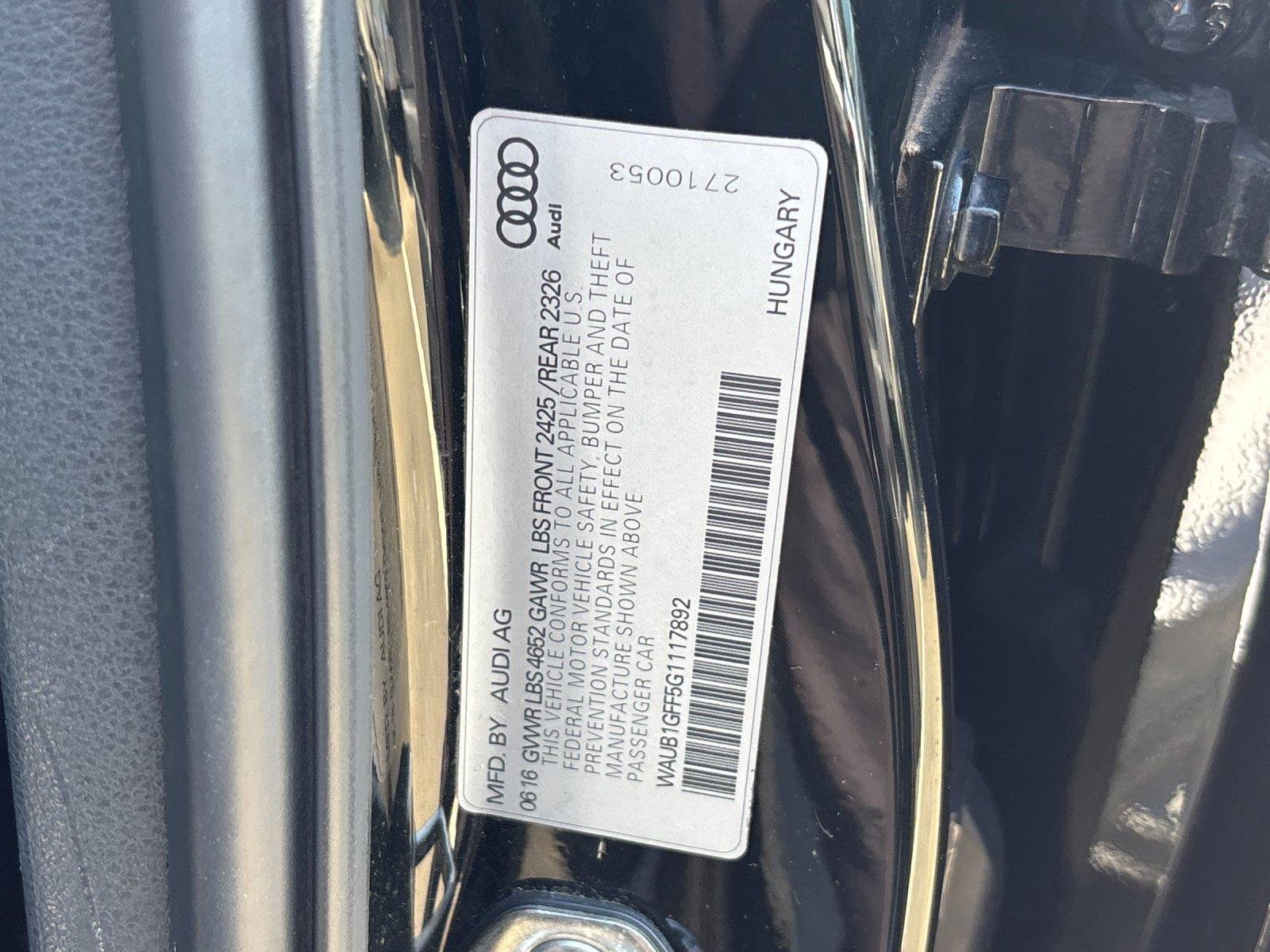 Used 2016 Mythos Black Metallic Audi Premium Plus image 12