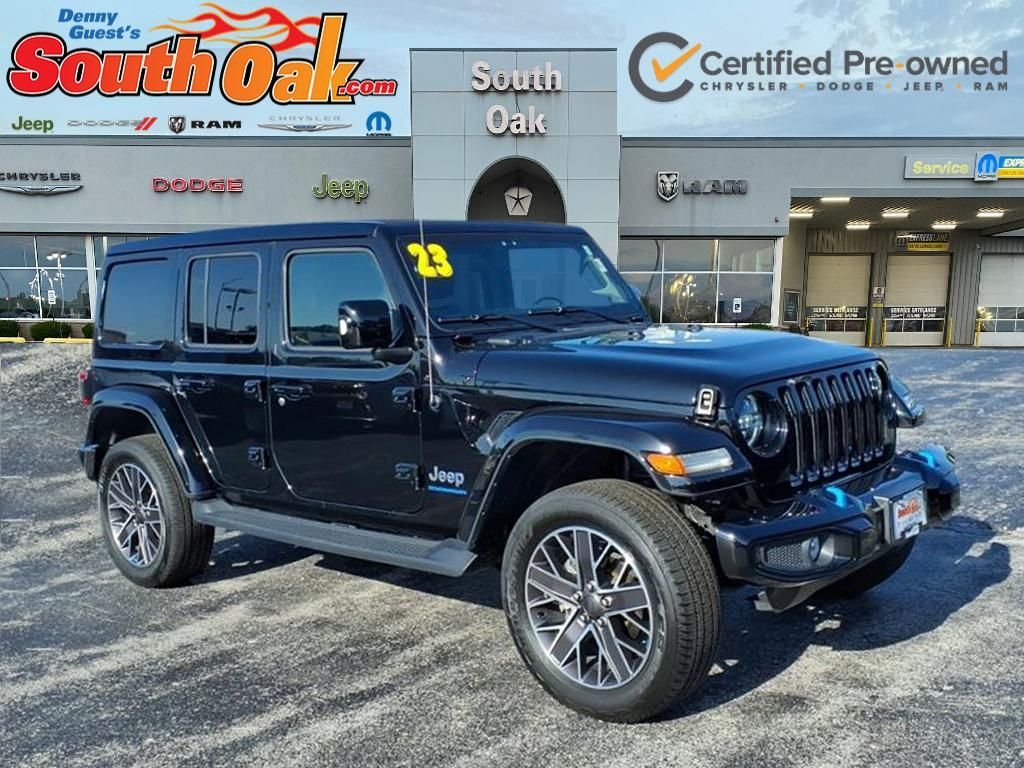 Certified Used 2023 Black Jeep Sahara 4xe image 1