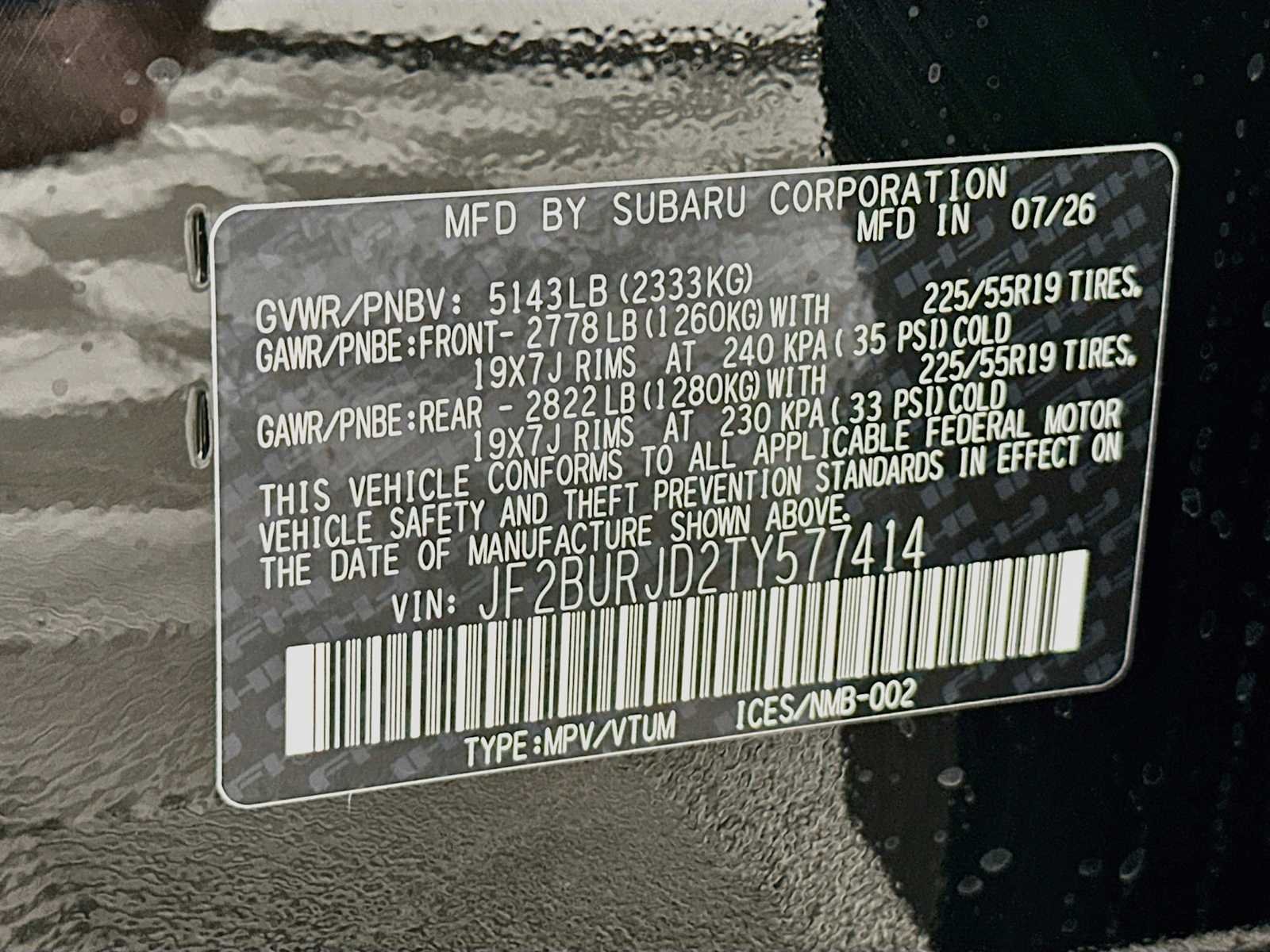New 2026 CRYSTAL BLACK SILICA Subaru Touring XT image 31