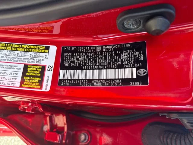 Used 2021 Supersonic Red Toyota SE image 16