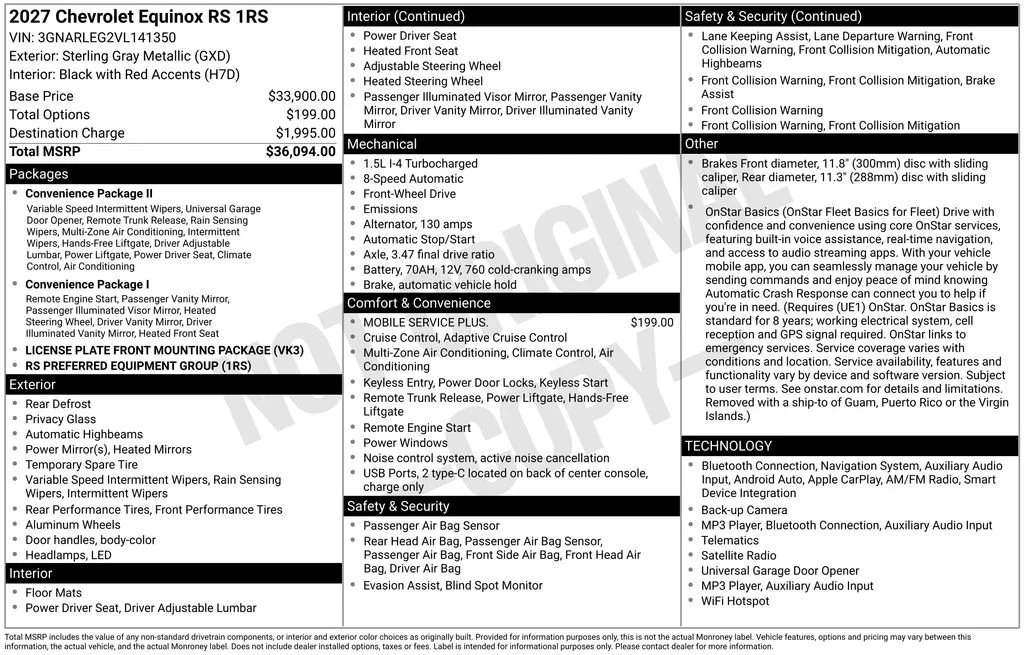 New 2027 Sterling Gray Metallic Chevrolet RS image 18
