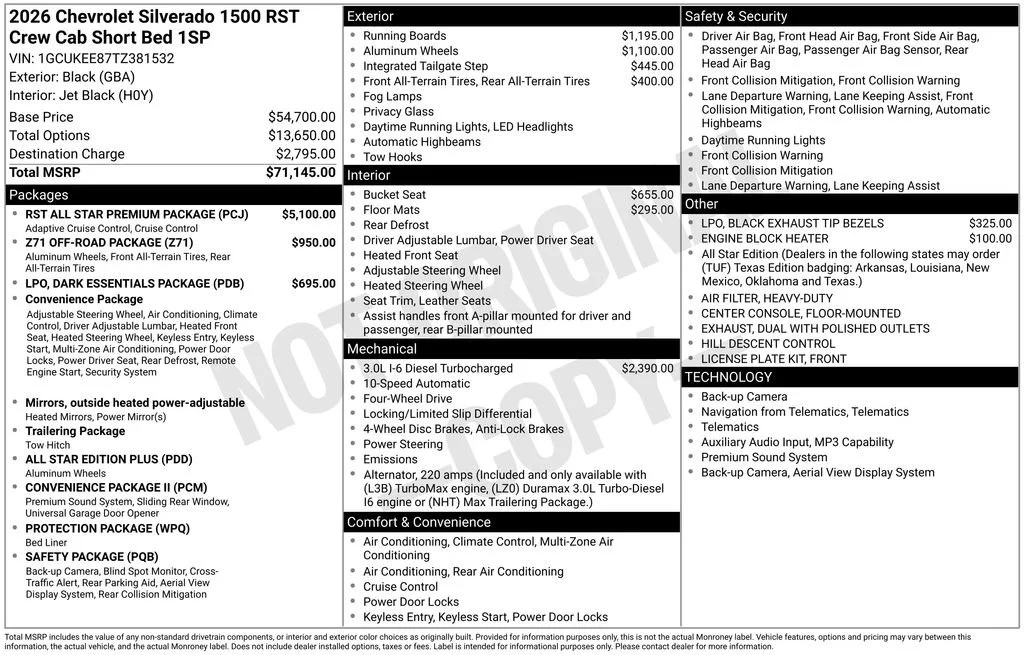 New 2026 Black Chevrolet RST image 8