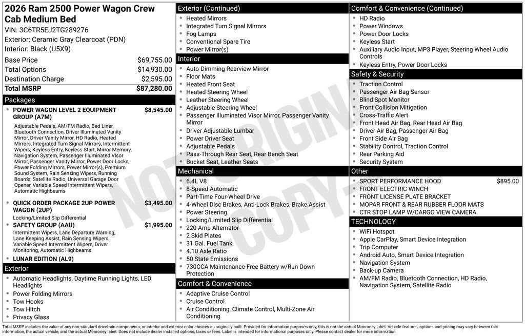 New 2026 Ceramic Gray Clearcoat RAM Power Wagon image 22