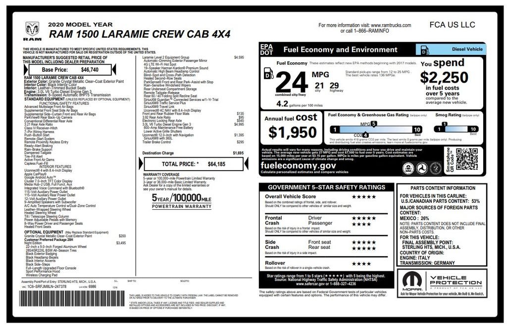 Used 2020 Gray Ram Laramie image 4