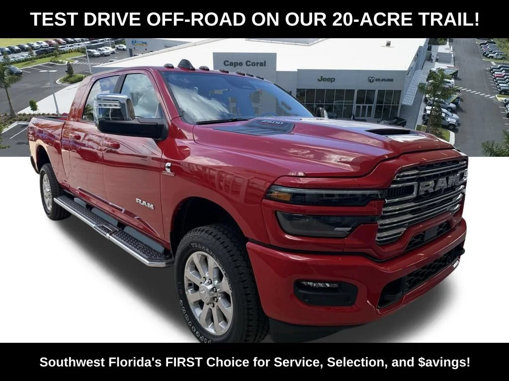 New 2026 Flame Red Clear-Coat Exterior Paint RAM Laramie image 2