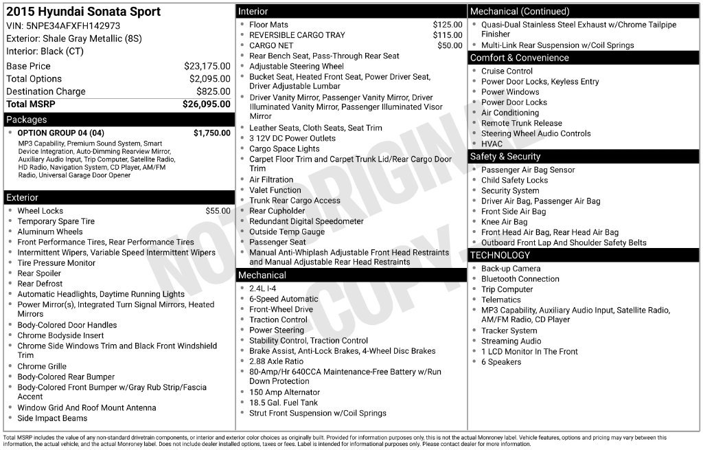 Used 2015 Shale Gray Metallic Hyundai Sport image 7