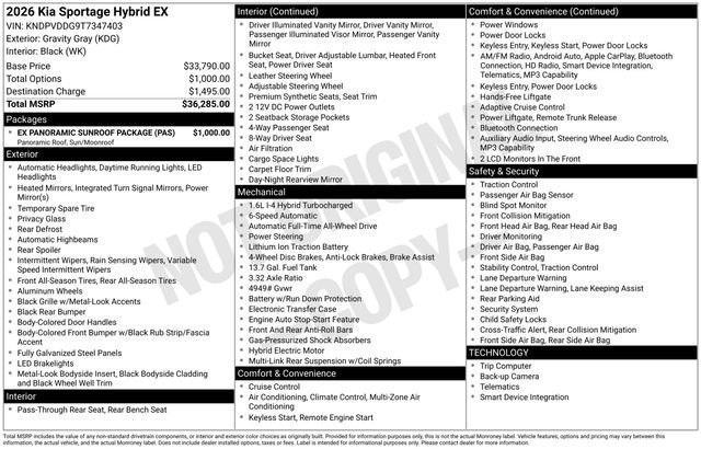 2026 Kia Sportage Hybrid EX