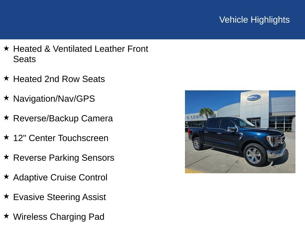 Used 2023 Antimatter Blue Metallic Ford Lariat image 8