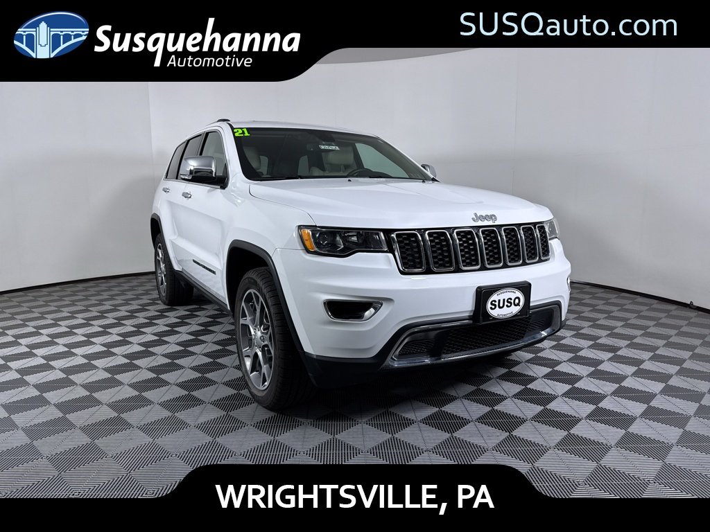 Used 2021 Bright White Clearcoat Jeep Limited image 1