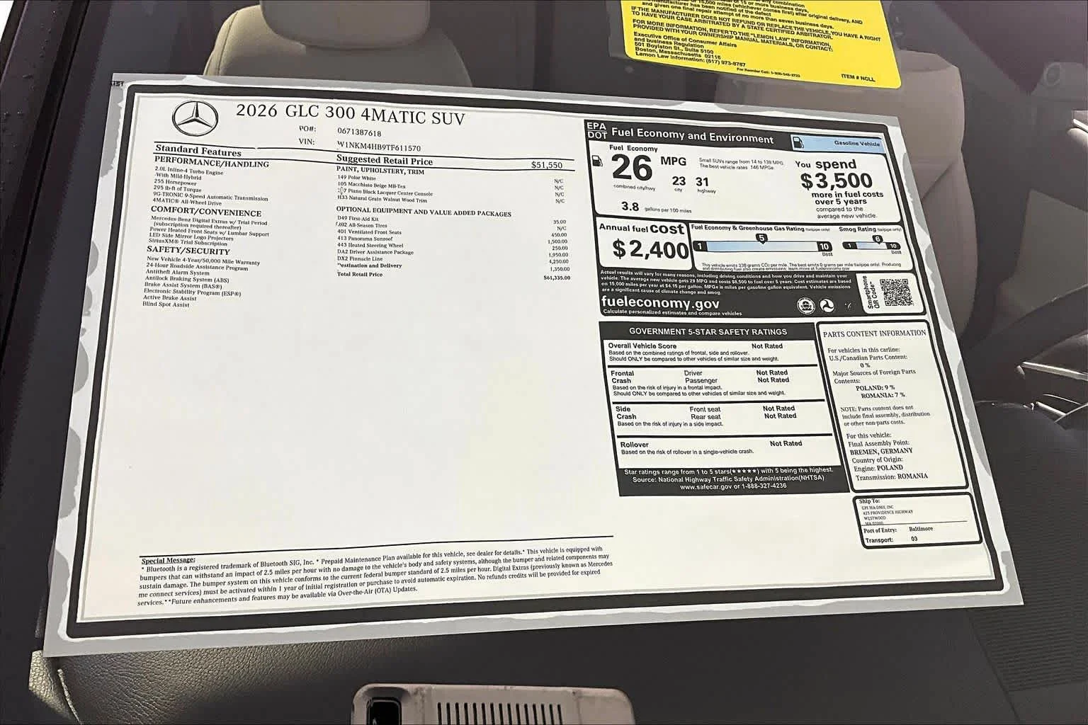 New 2026 Polar White Mercedes-Benz GLC 300 image 18