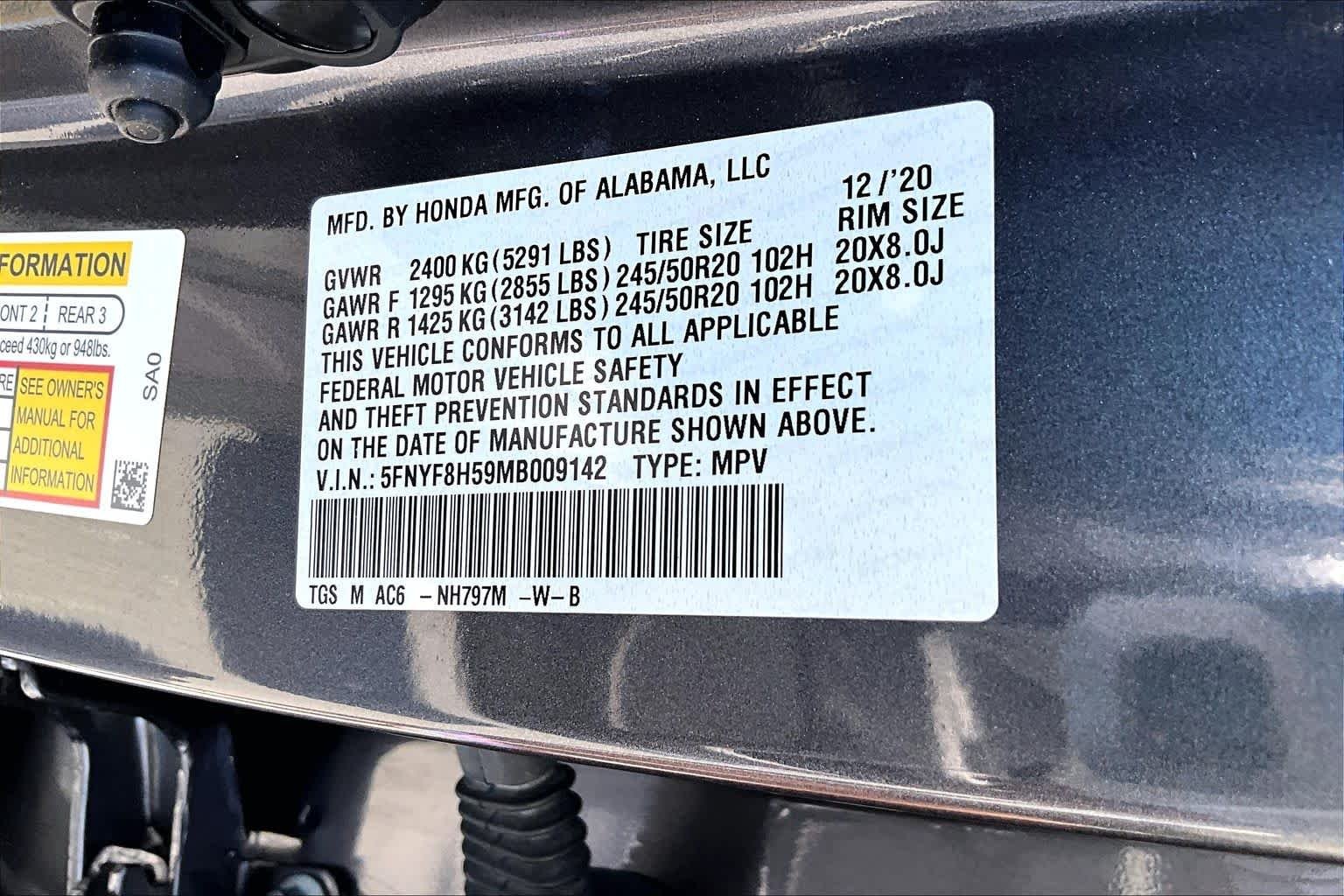Used 2021 Modern Steel Metallic Honda EX-L image 35
