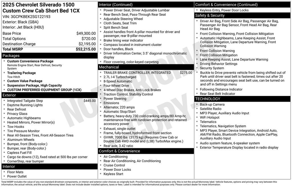Used 2025 Black Chevrolet Custom image 2