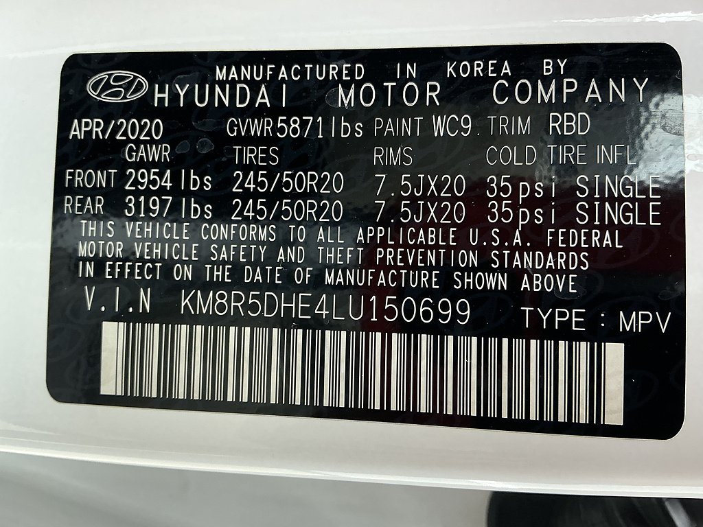Used 2020 Hyper White Hyundai Limited image 13