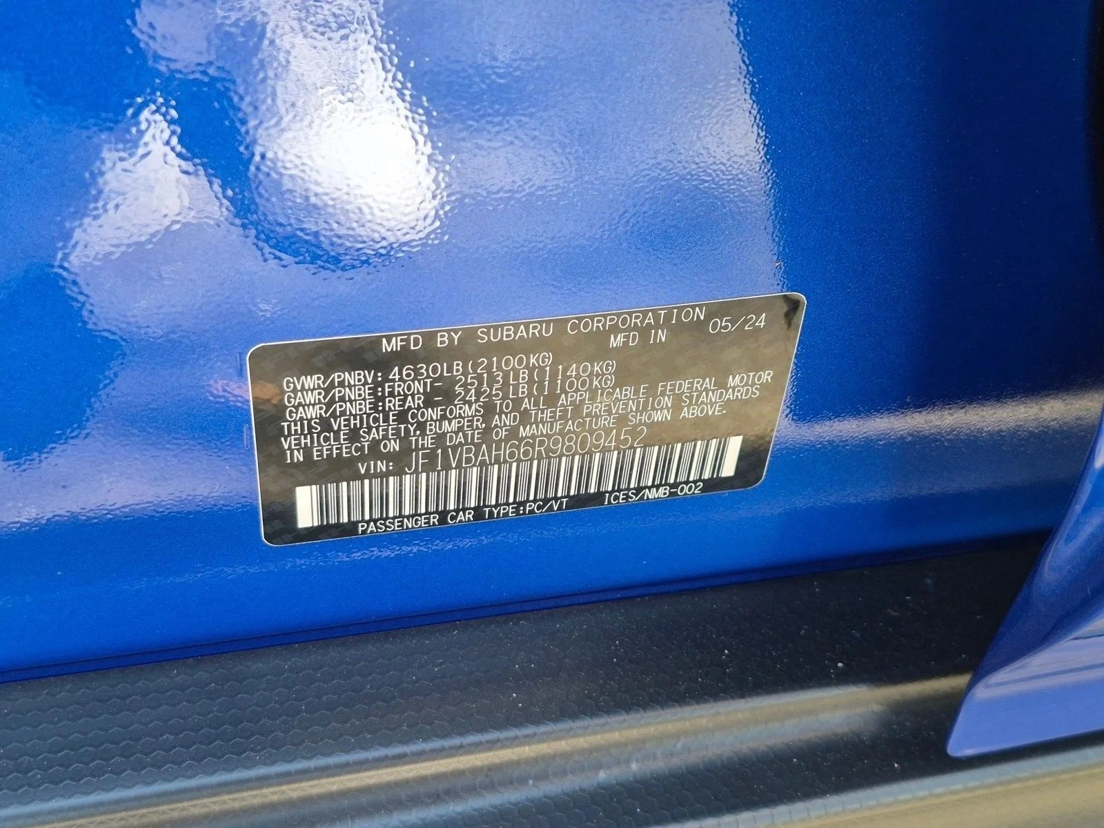 Used 2024 Wr Blue Pearl Subaru Premium image 25