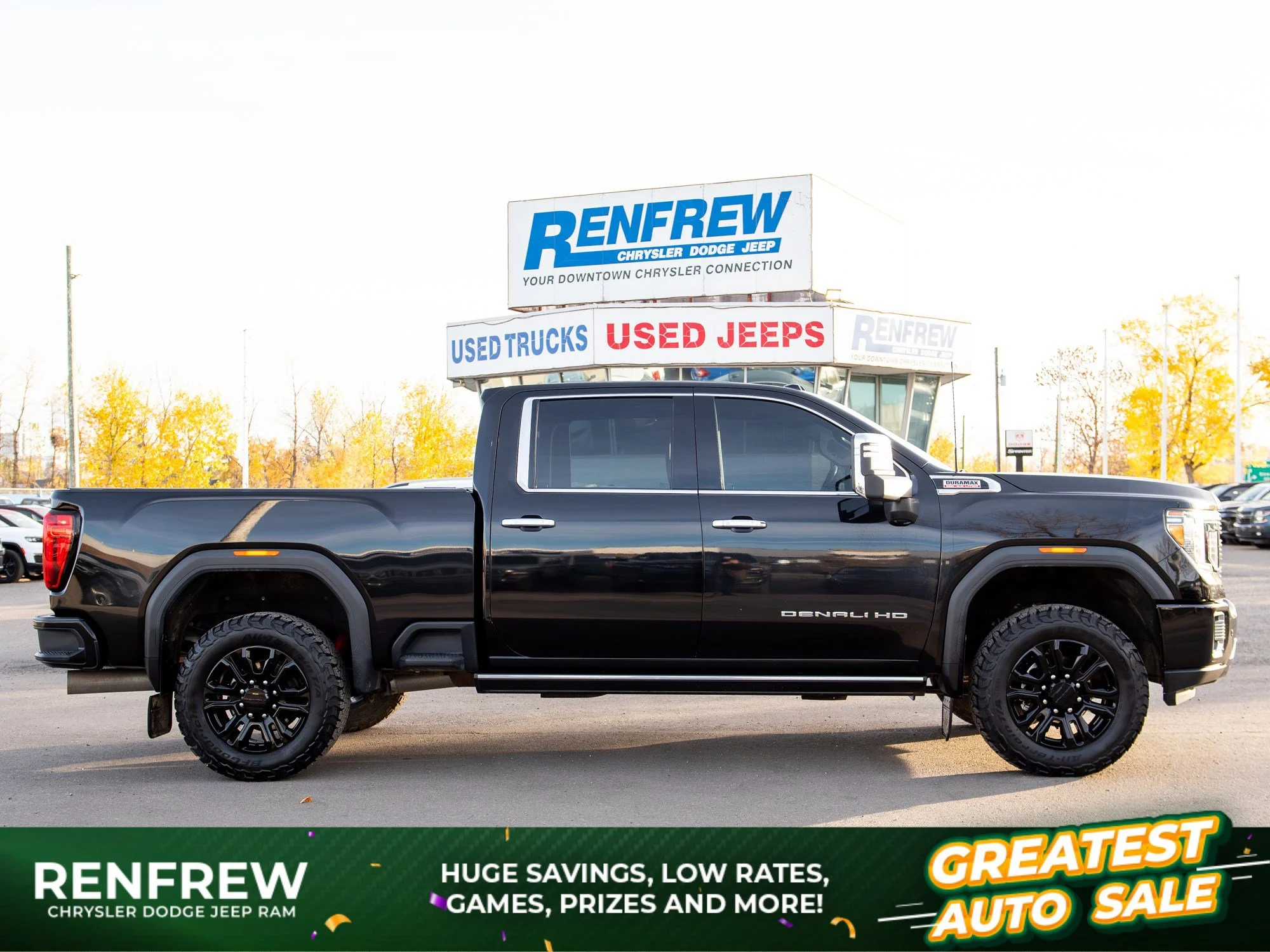 Used 2022 Black GMC Denali* Crew Cab 4x4, 3M PPF, Heated/Ventilated Seats & Wheel, Sunroof, Tonneau Cover image 1
