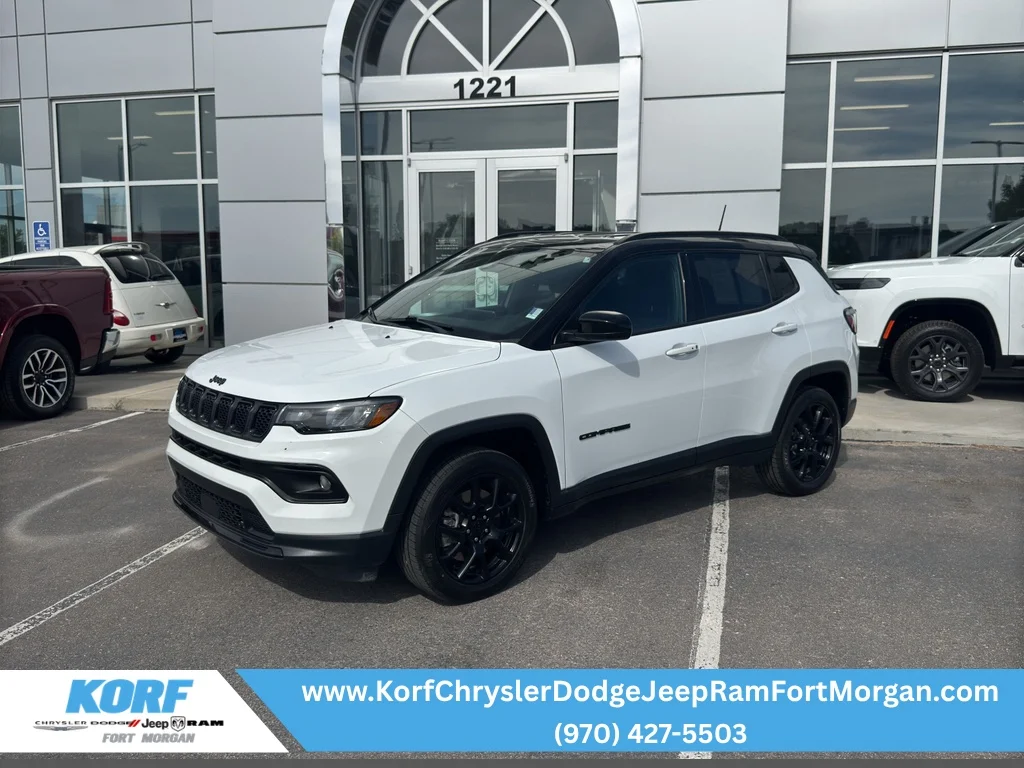 Used 2023 Bright White Clearcoat Jeep Altitude image 1