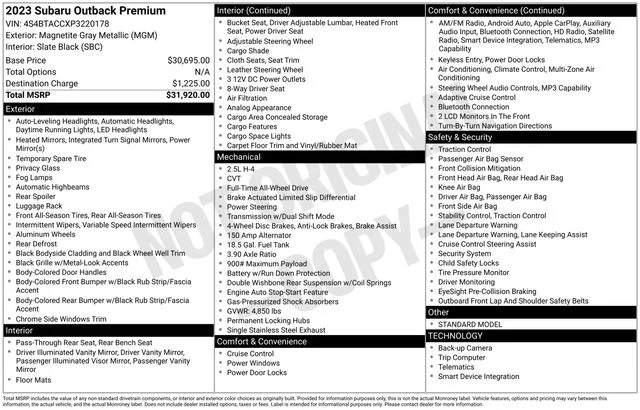 Used 2023 Gray Subaru Premium image 31
