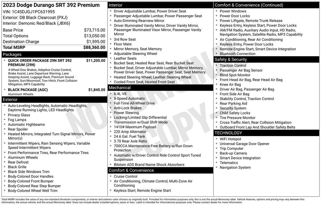 Used 2023 Black Dodge SRT 392 Premium image 23