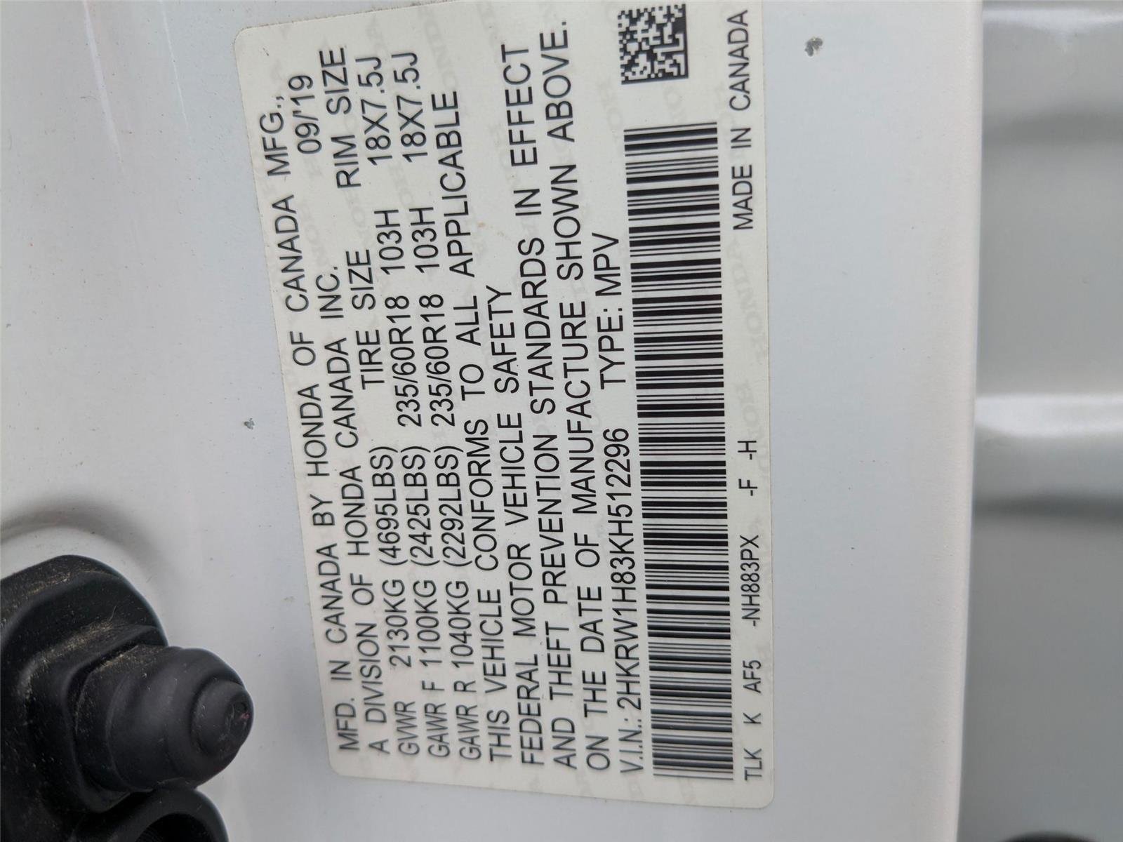 Used 2019 Platinum White Pearl Honda EX-L image 15