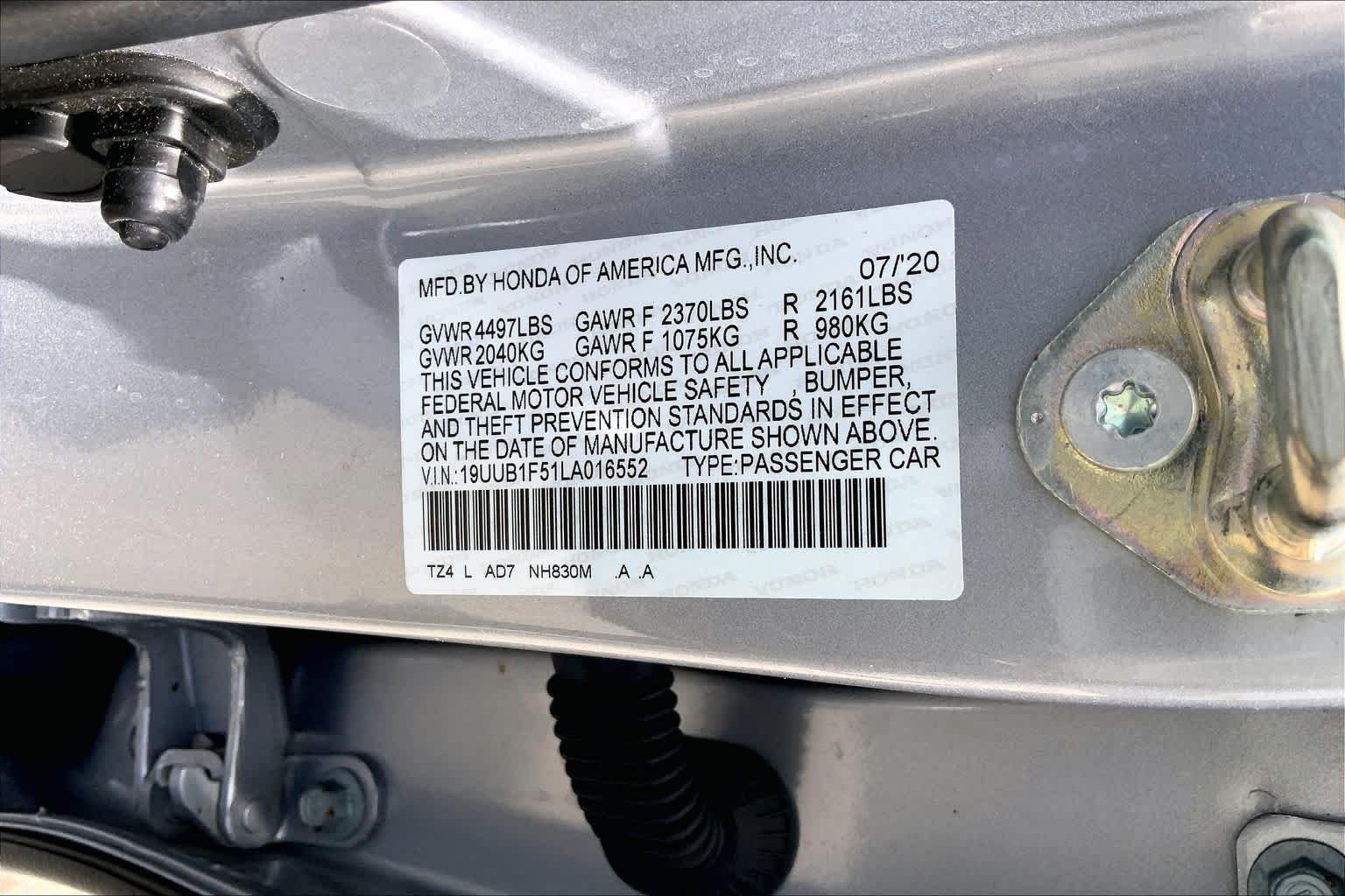 Used 2020 Lunar Silver Metallic Acura w/Technology Pkg image 33