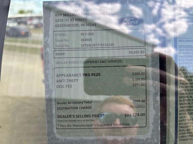 New 2026 Glacier Gray Metallic Tri-Coat Ford F-350® Lariat® image 36