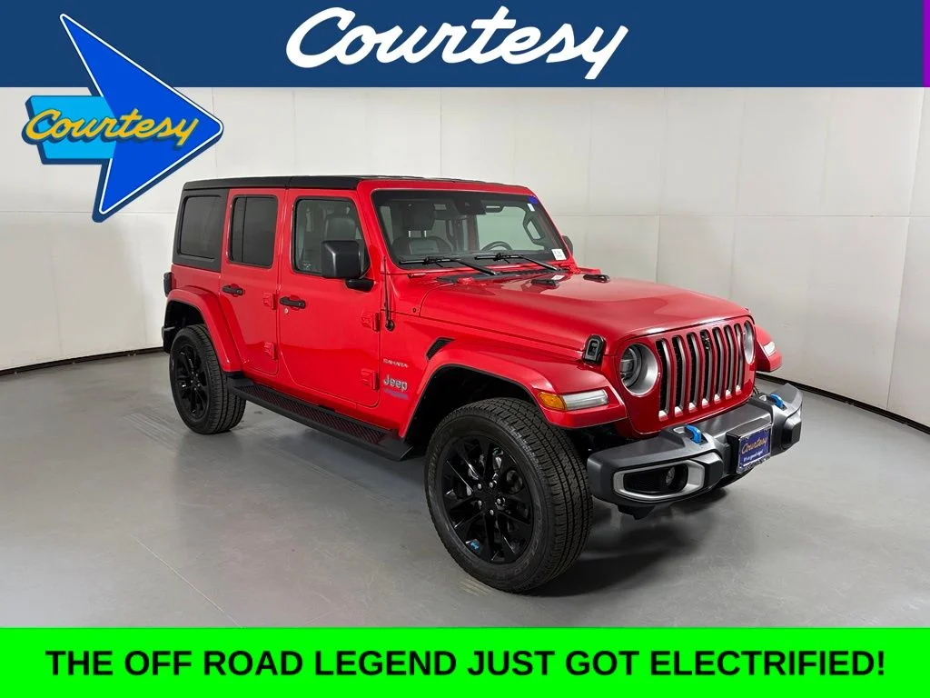 Used 2022 Red Jeep Unlimited Sahara 4xe image 1