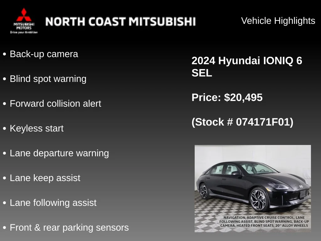 Used 2024 Hyundai IONIQ 6 SEL with VIN KMHM34AA7RA074171 for sale in Bedford, OH