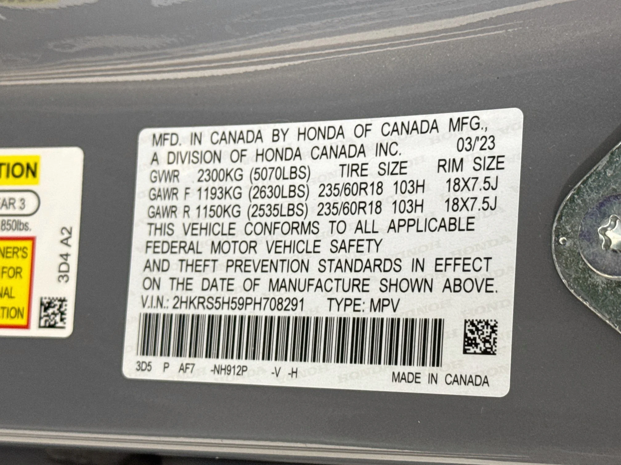Used 2023 Urban Gray Pearl Honda Sport image 32