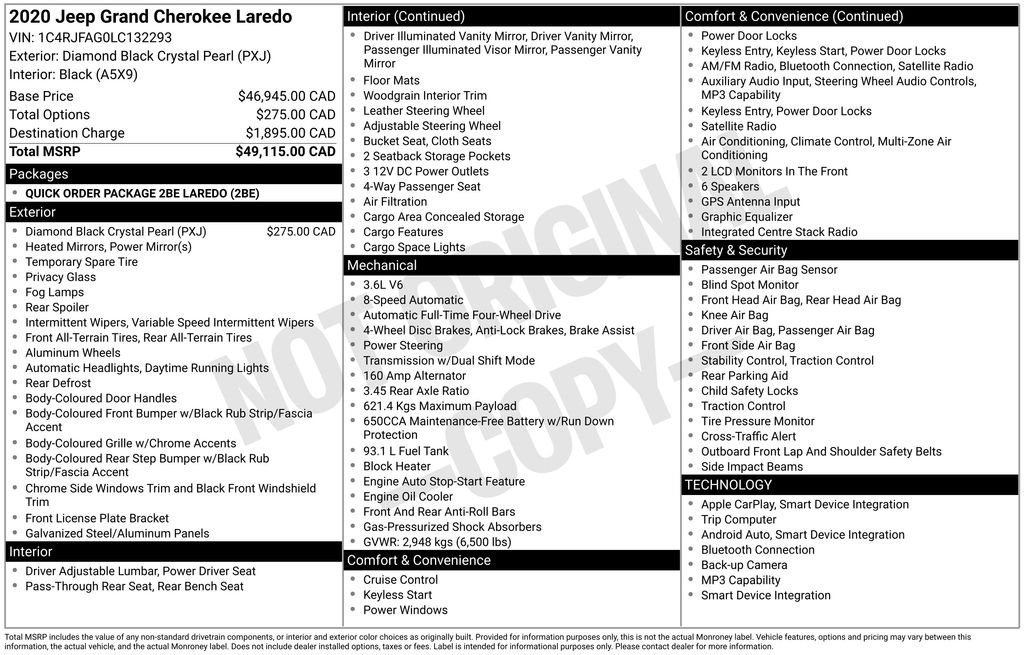 Used 2020 Black Jeep Laredo image 6