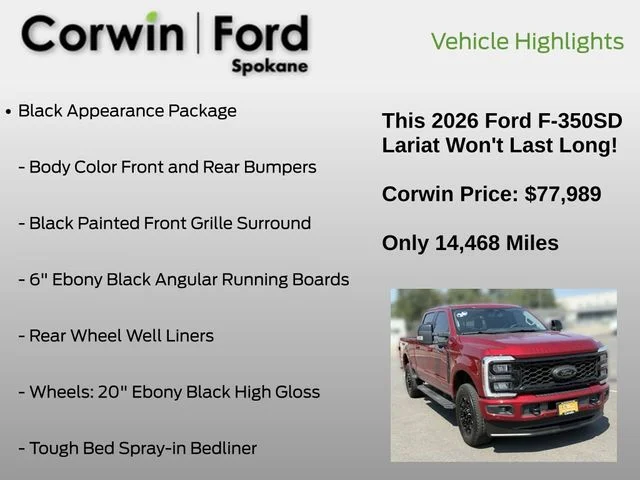 Certified Used 2026 Ruby Red Metallic Tinted Clearcoat Ford Lariat image 7