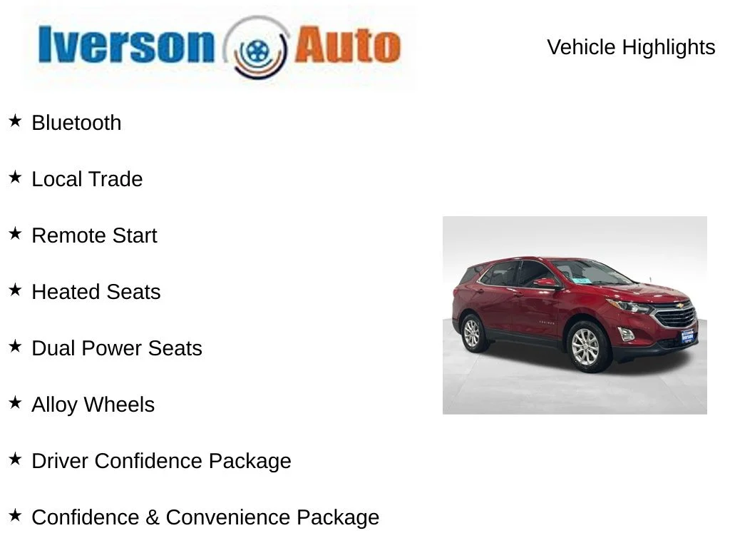 Used 2018 Chevrolet Equinox LT with VIN 3GNAXJEV7JS643327 for sale in Huron, SD