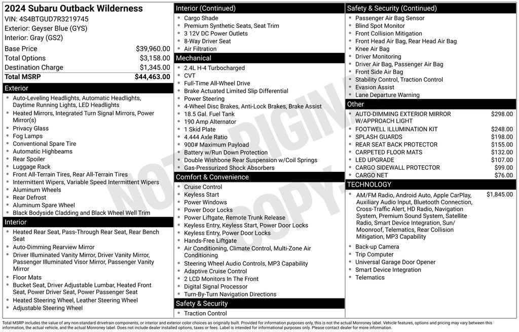 Certified Used 2024 Blue Subaru Wilderness image 10