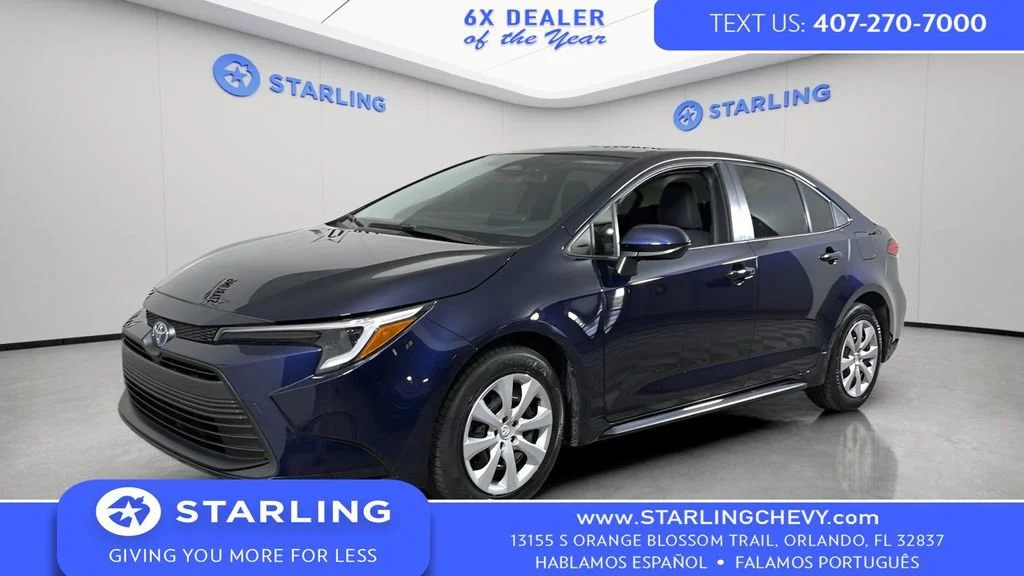 Used 2025 Blue Toyota Hybrid LE image 2
