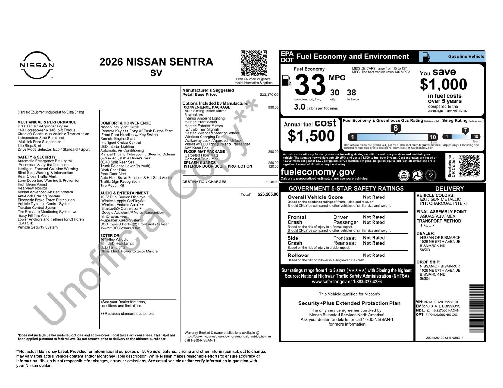 Certified Used 2026 Gray Nissan SV image 3
