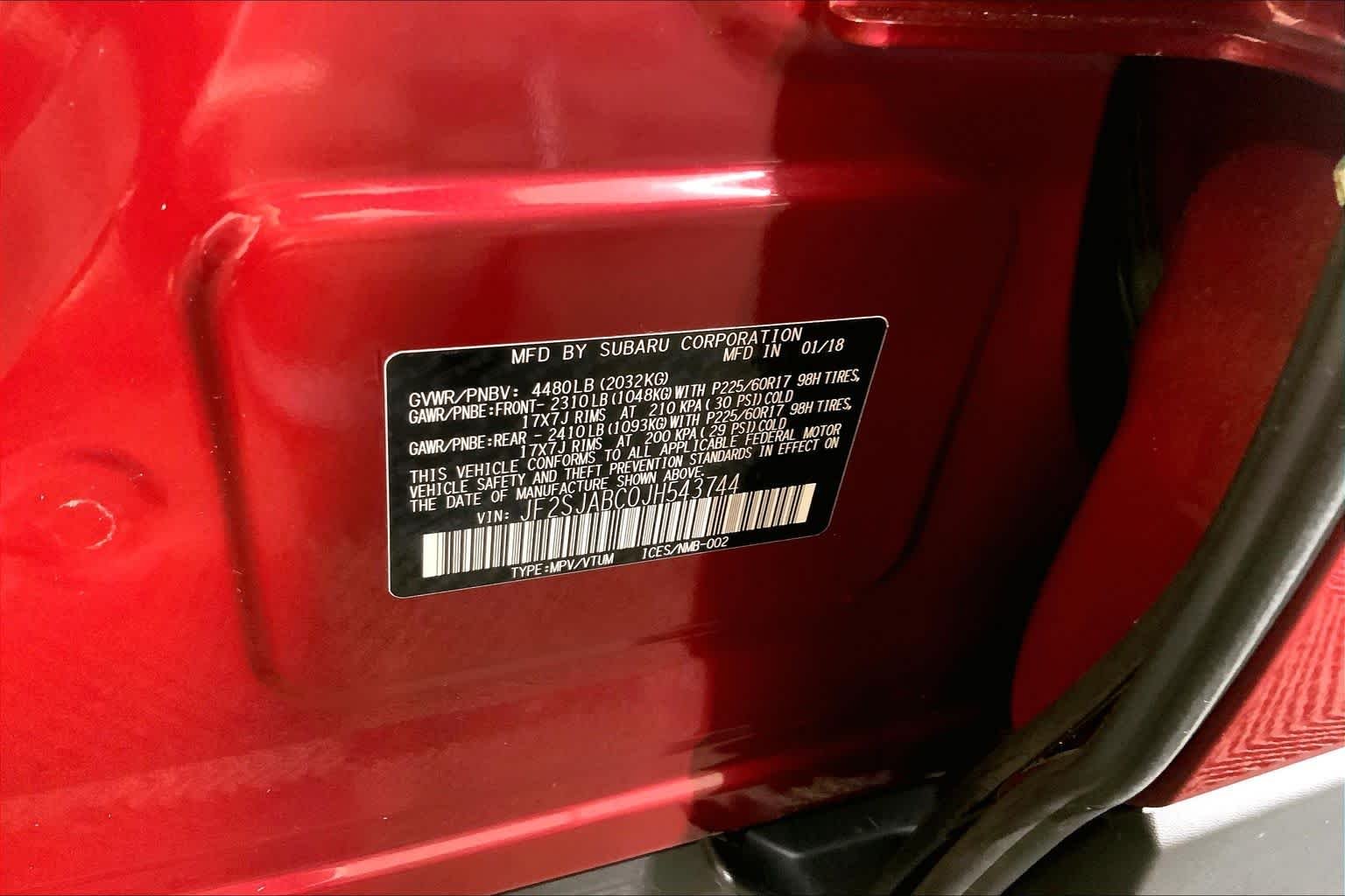 Used 2018 Venetian Red Pearl Subaru  image 34
