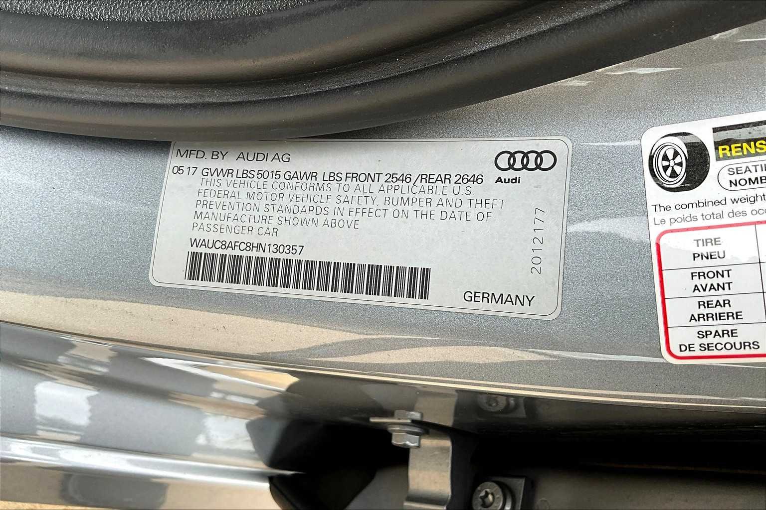 Used 2017 Tornado Gray Metallic Audi Premium image 36