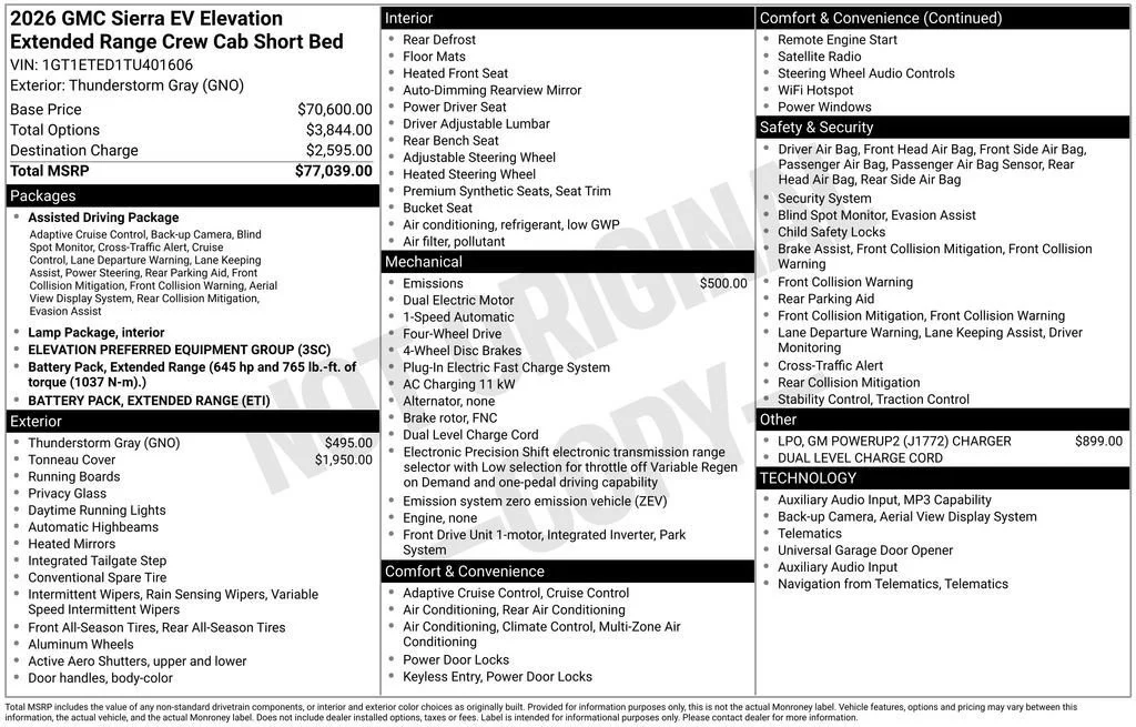 2026 GMC Sierra EV Elevation - Photo 45