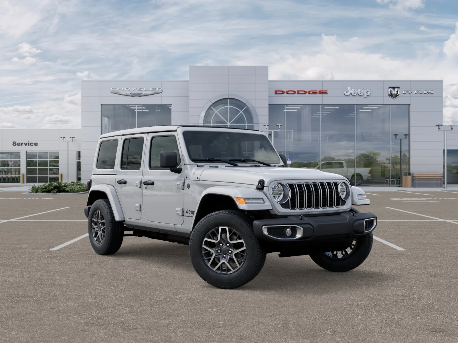 New 2025 Bright White Clear-Coat Exterior Paint Jeep Sahara image 18