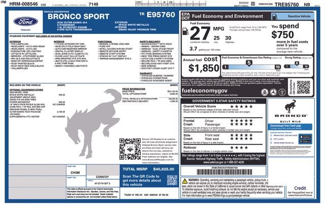 New 2026 Space White Metallic Ford Outer Banks image 9