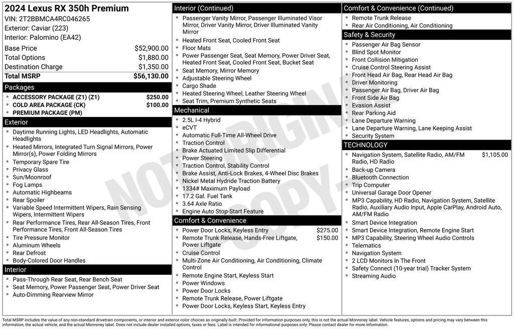 Used 2024 Black Lexus 350h Premium image 2