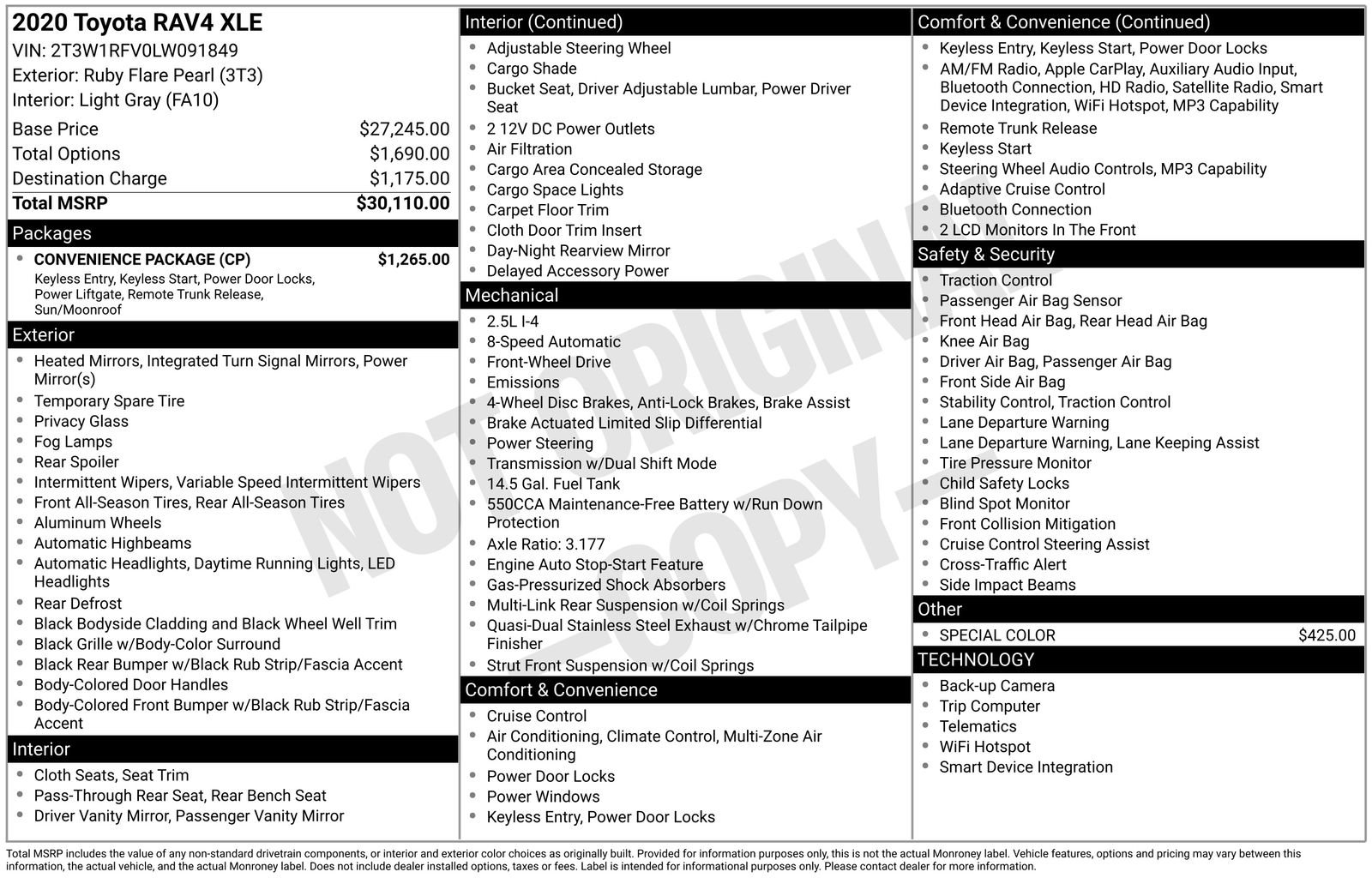 Used 2020 Red Toyota XLE image 6