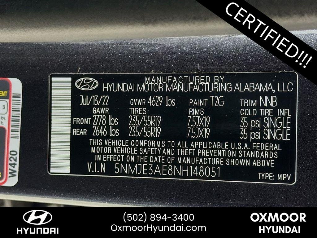 Used 2022 Portofino Gray Hyundai Limited image 34