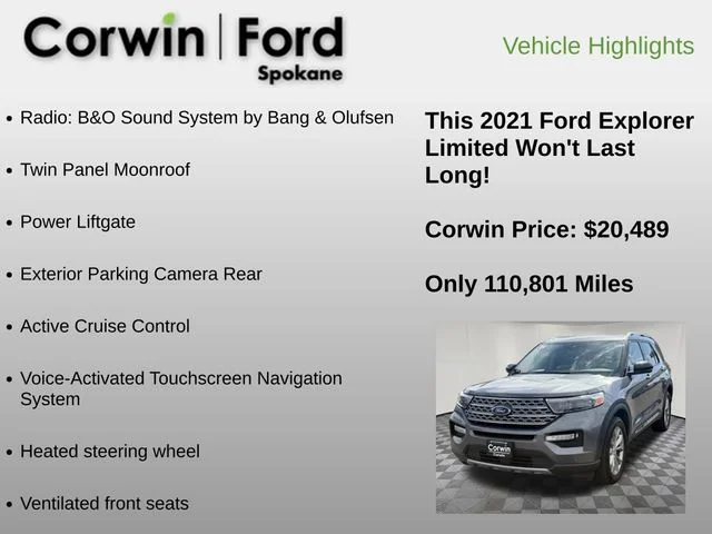 Used 2021 Carbonized Gray Metallic Ford Limited image 6