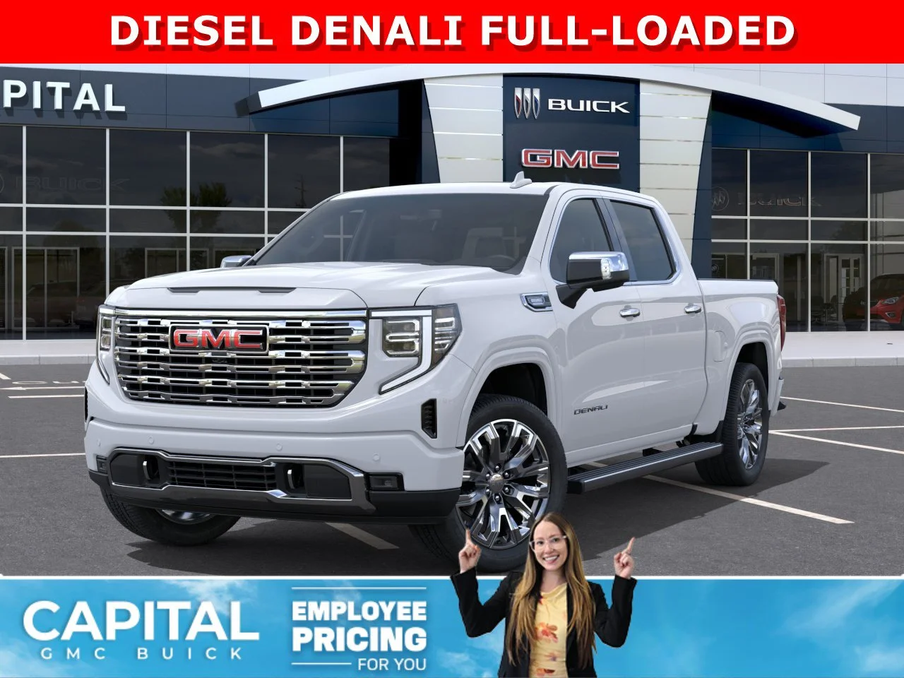 New 2026 GLACIER WHITE TRICOAT GMC Denali image 1