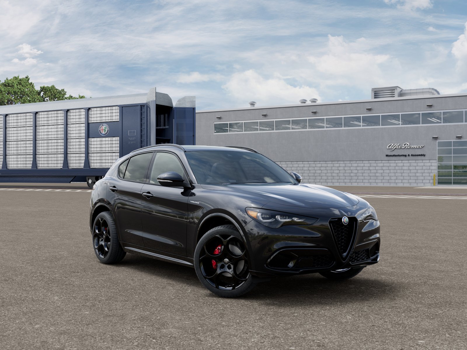 New 2026 Vulcano Black Metallic Exterior Paint Alfa Romeo Base image 3