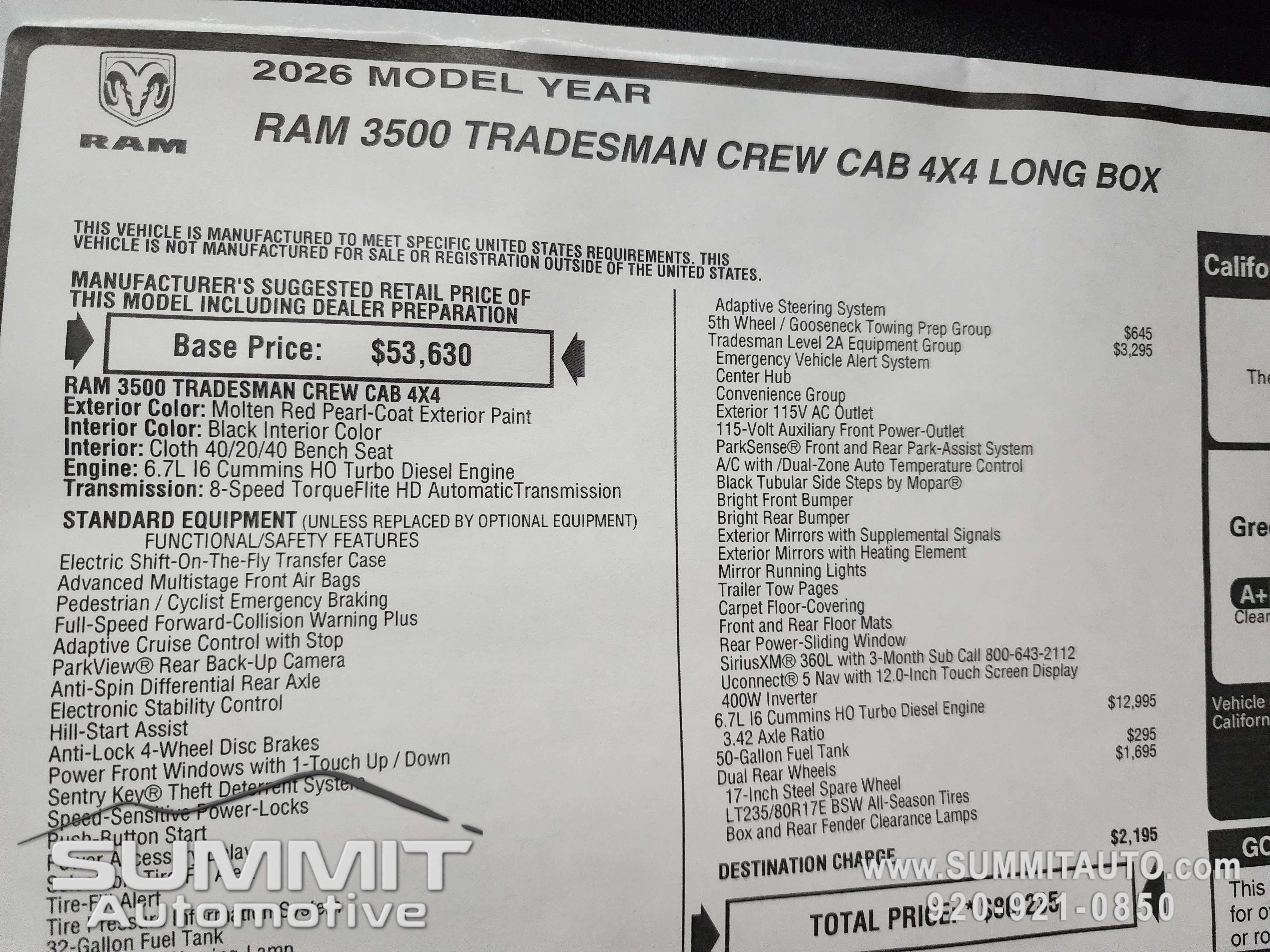 New 2026 Molten Red Pearl-Coat Exterior Paint RAM Tradesman image 43