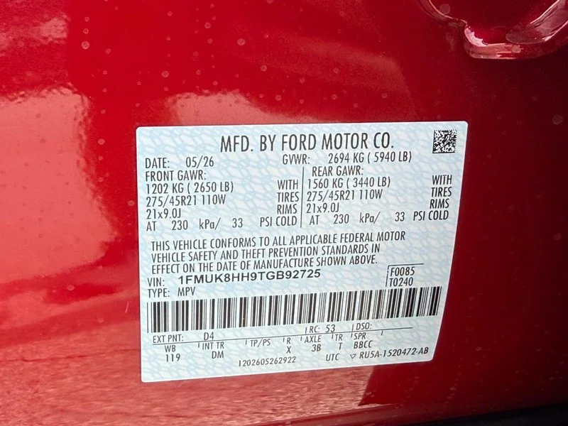 New 2026 Rapid Red Metallic Tinted Clearcoat Ford Platinum 4WD image 21